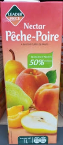 JUS BRICK NECTAR PECHE POIRE LP- 1L