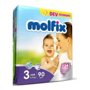 Couches bébé MOLFIX 3-6Kg – 96 Pcs