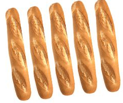 5 Baguettes de pain Bonheur – 180G