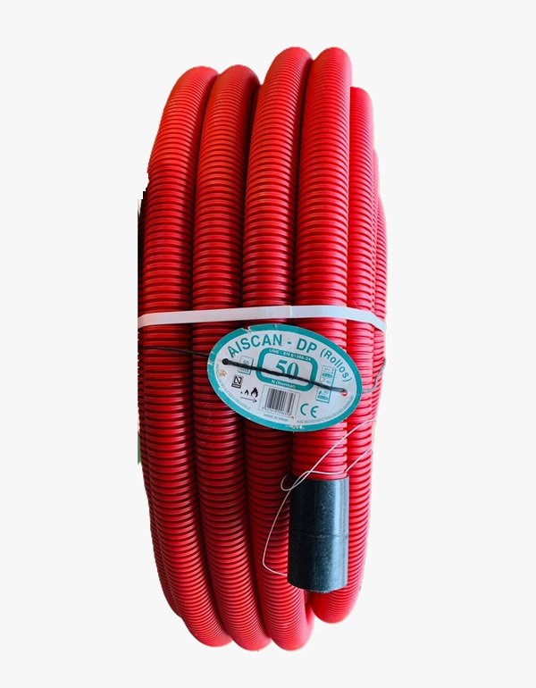 Gaine annelée Ø50-50m Aiscan DP50, Rouge