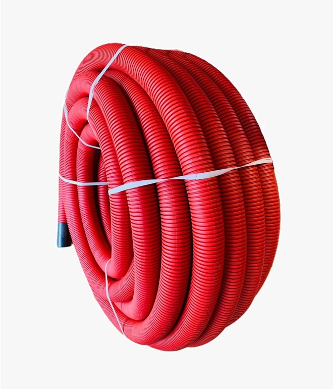 Gaine annelée Ø63-50m Aiscan DP63, Rouge