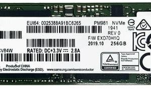 Disque dur Samsung 256GB PCIe NVMe SSD M2 / MZVLW256HEHP[MZVLB256HBHQ000D1]