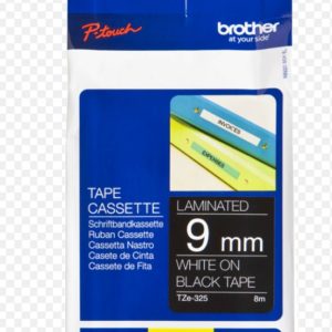 Ruban Brother TZE325  9mm Blanc/Noir / R?f: TZE325