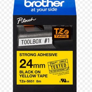Ruban Brother TZES651  Noir/Jaune 24 mm/ R?f: TZES651
