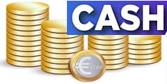 Cash (Pour chaque €0,50 à verser au client)