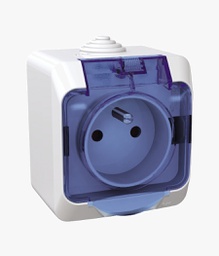 [BTVBADLA-DoEPri-0128] Cedar Plus – Prise de courant Etanche 2P+T 16A, Couvercle Transp.