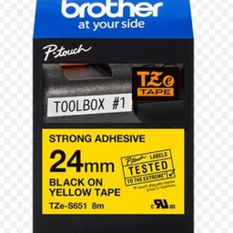 [ITKINFRUB-1240420099] Ruban Brother TZES651  Noir/Jaune 24 mm/ R?f: TZES651