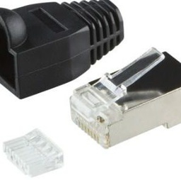 [ITKINFCON-1601100015] connecteur  RJ45 Cat 6 Blindee avec peigne et manchon noir[PRESN100]